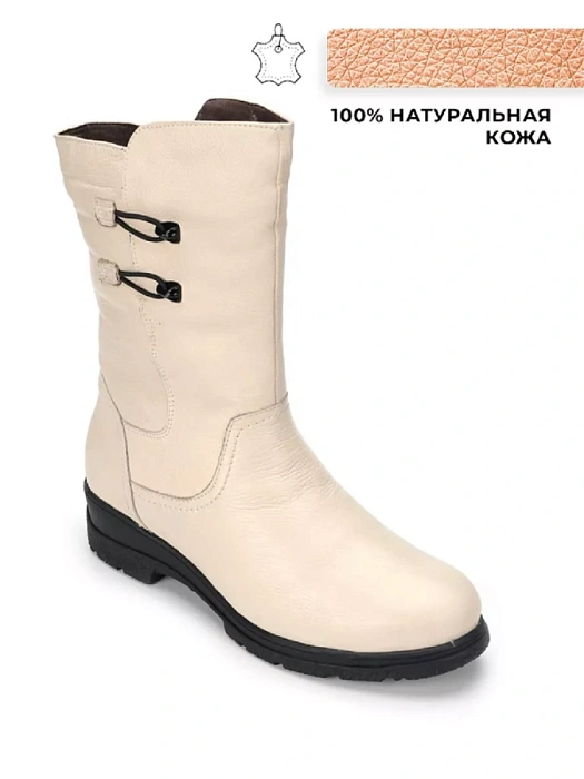 Женские полусапоги eObuv белые, артикул 9-76410-41-123