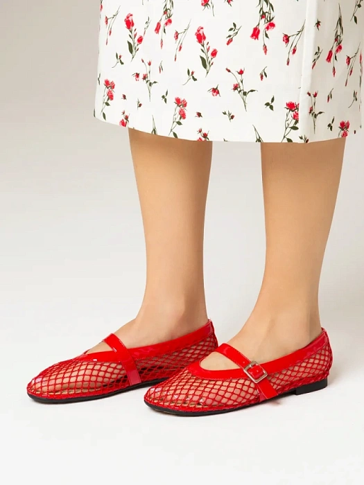 Женские балетки SOFIA-ALEXANDRA красные, артикул 38H-HF1272-6194D3