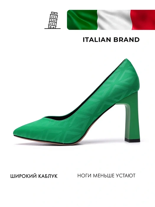 Женские туфли лодочки basic FEDERICA RODARI зеленые, артикул 17E-H595-CT2-2