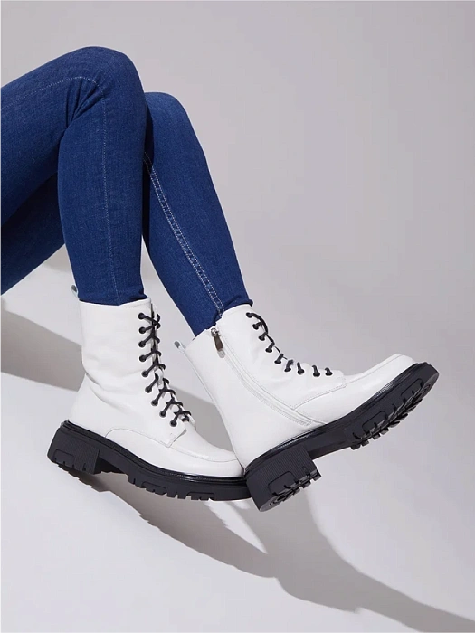 Женские ботинки basic FEDERICA RODARI белые, артикул 38E-598-690R3