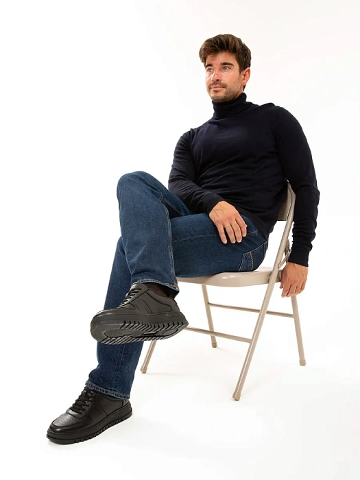 Мужские кеды BRUNO RENZONI  черные, артикул HS10003T-2