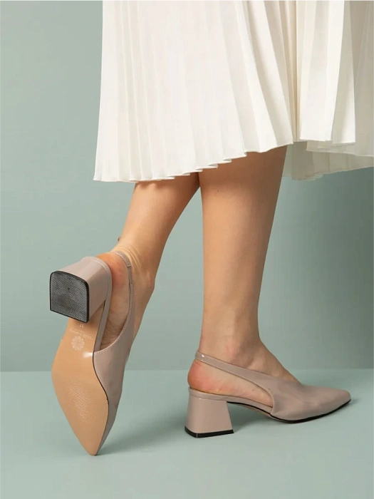 Женские слингбэки FEDERICA RODARI бежевые, артикул 43E-H5440-L95043-4