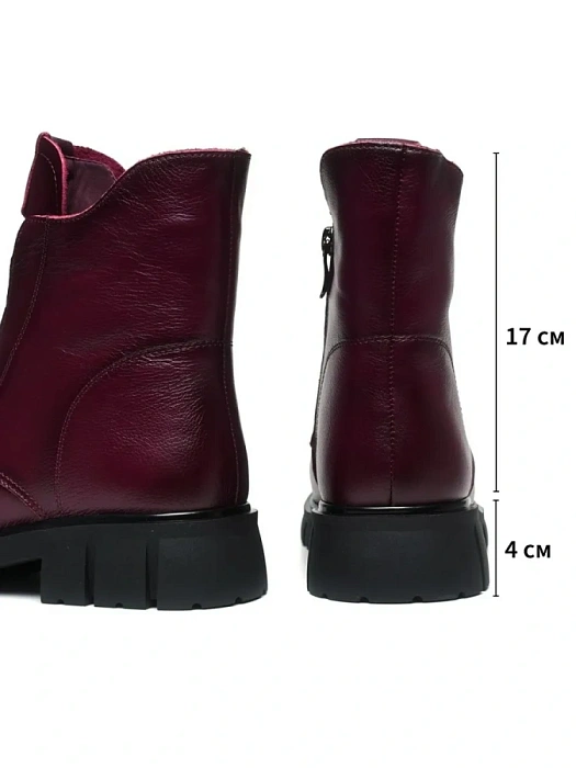 Женские ботинки Donna Daniella  бордовые, артикул C1039-012