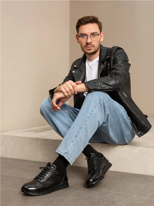 Мужские кроссовки BRUNO RENZONI  черные, артикул A004-1