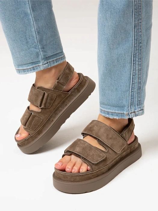 Женские сандалии Donna Daniella  коричневые, артикул XXS25-HHLC2-036-2