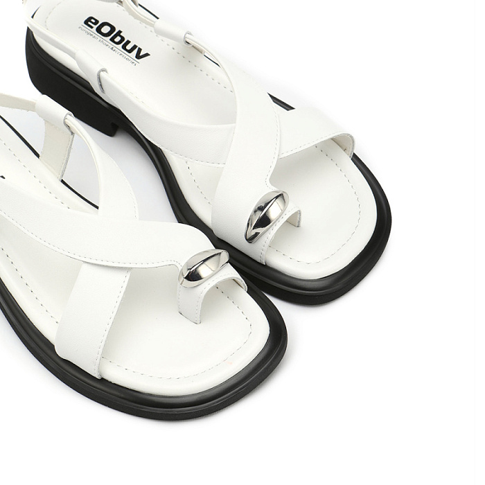 Женские сандалии eObuv белые, артикул 905569-9
