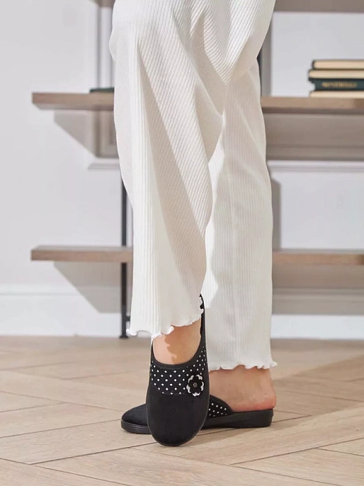 Женские тапочки домашние eObuv черные, артикул EO-C-04-1