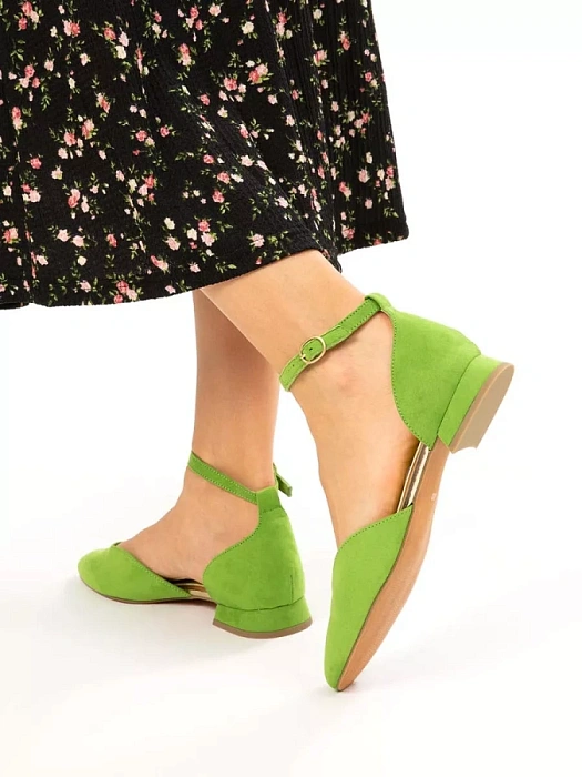 Женские туфли откр. basic MARCO TOZZI зеленые, артикул 2-22117-42-707