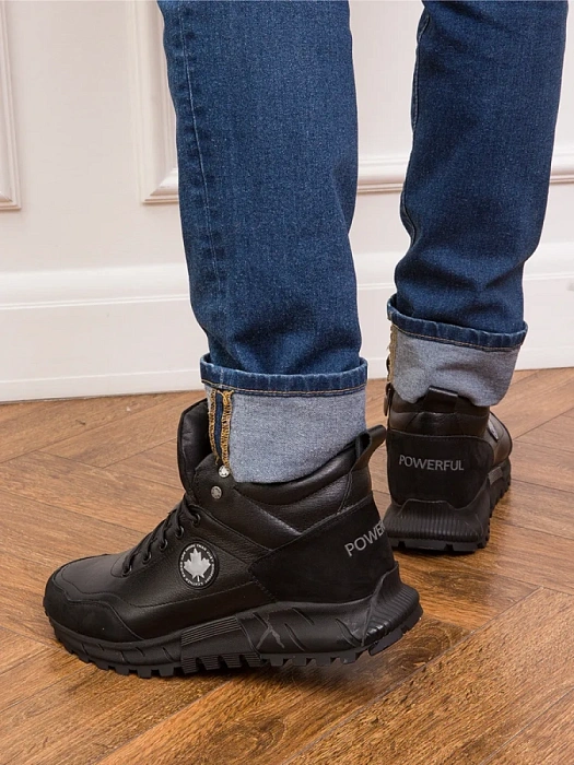 Мужские ботинки basic BRUNO RENZONI  черные, артикул BR-00003M