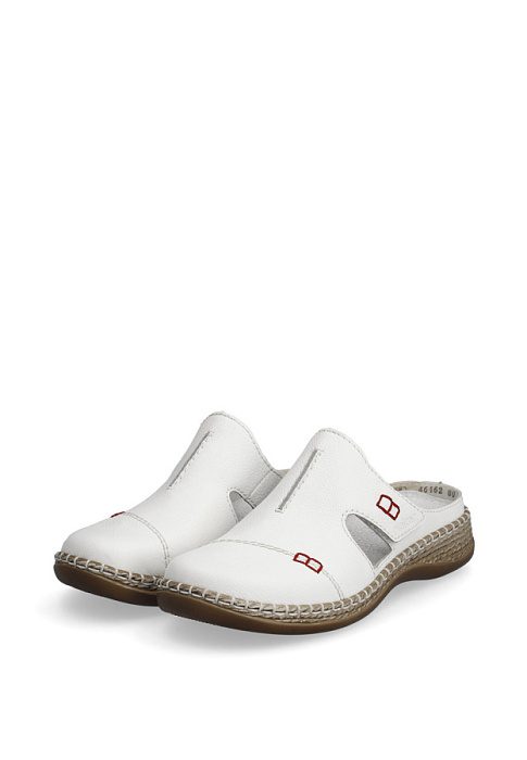 Женские сабо RIEKER белые, артикул 46462-80