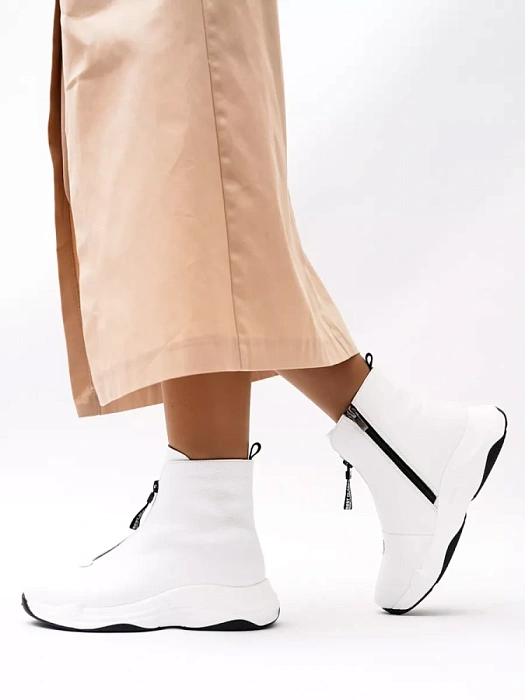 Женские ботинки basic FEDERICA RODARI белые, артикул 1511-1