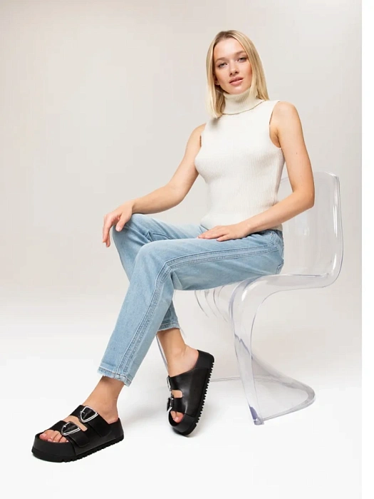 Женские шлепанцы SOFIA-ALEXANDRA черные, артикул SA20549-WK