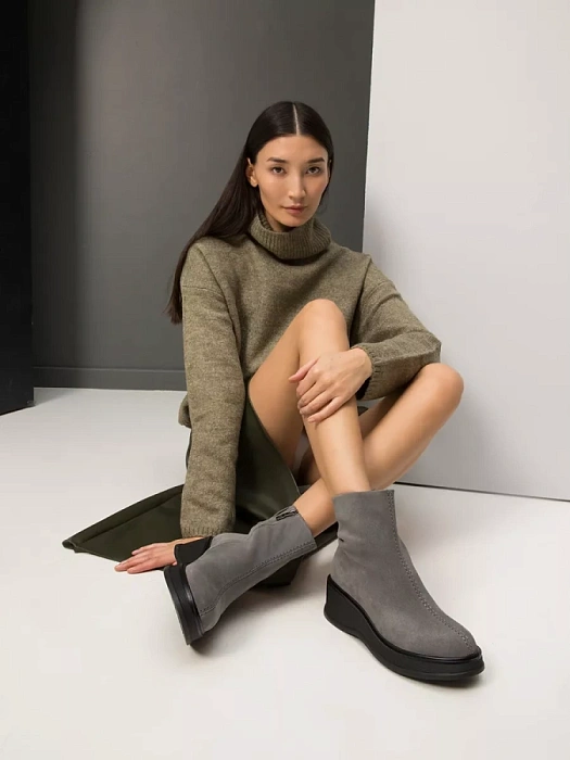 Женские ботинки basic SOFIA-ALEXANDRA серые, артикул 17E-Z16490-B01A