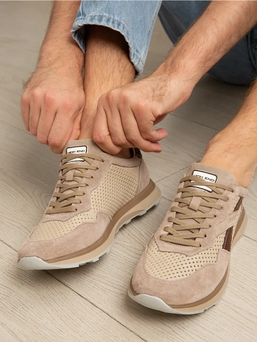 Мужские кроссовки BRUNO RENZONI  бежевые, артикул 035.466.24/32