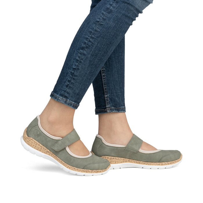 Женские туфли basic RIEKER зеленые, артикул N42B0-52