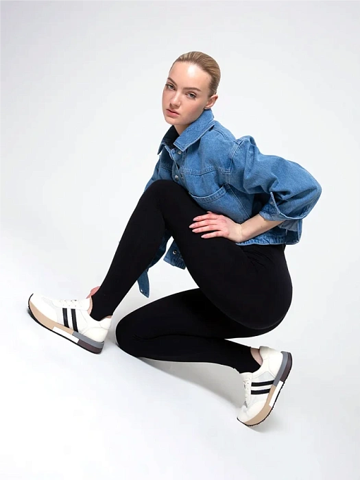 Женские кроссовки FEDERICA RODARI белые, артикул 42E-J401-1A