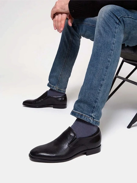 Мужские туфли basic BRUNO RENZONI  черные, артикул 5281B-990A