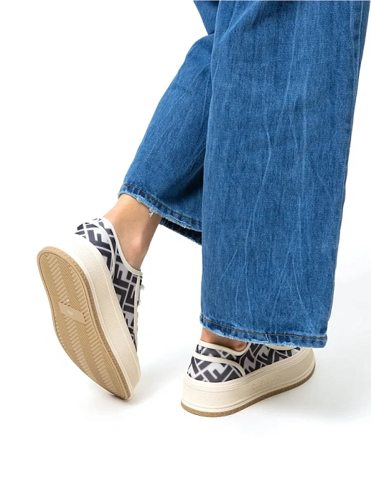 Женские кеды FEDERICA RODARI серые, артикул 42E-HY105-1A