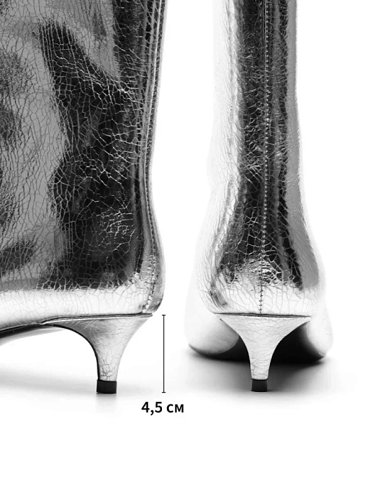 Женские полусапоги SOFIA-ALEXANDRA серебряные, артикул 38E-HF900-C