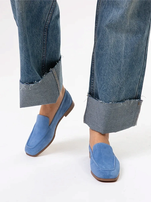 Женские лоферы SOFIA-ALEXANDRA голубые, артикул 38E-HF695-B