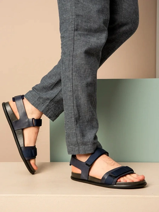 Мужские сандалии BRUNO RENZONI  синие, артикул YD023A