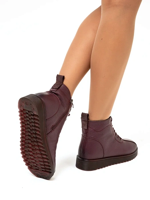 Женские ботинки eObuv бордовые, артикул CTW21-BWL3006-3(Q)