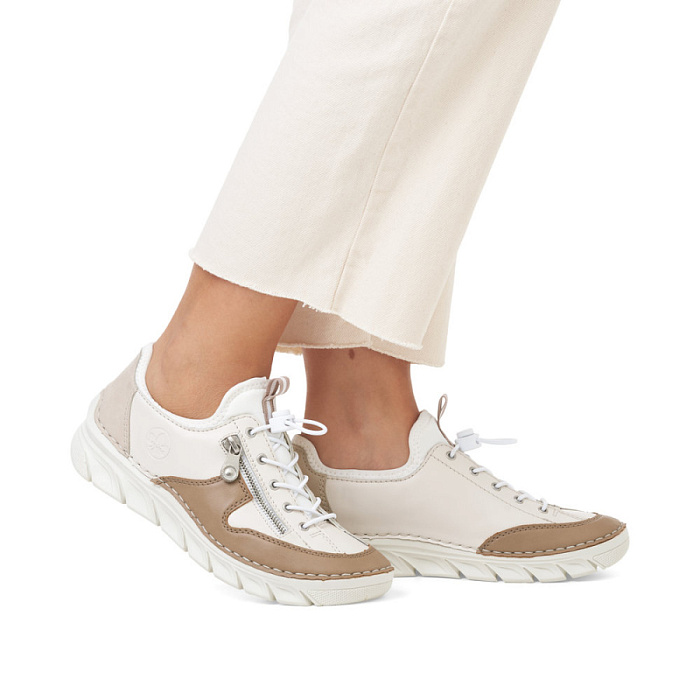 Женские кроссовки RIEKER бежевые, артикул 55064-60