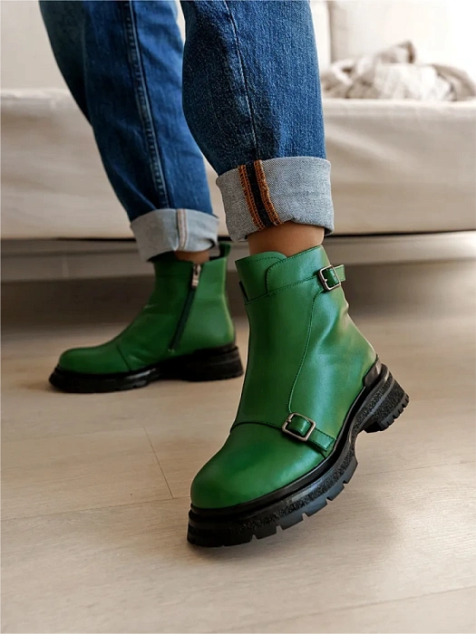 Женские ботинки basic FEDERICA RODARI зеленые, артикул 4E-6484-513