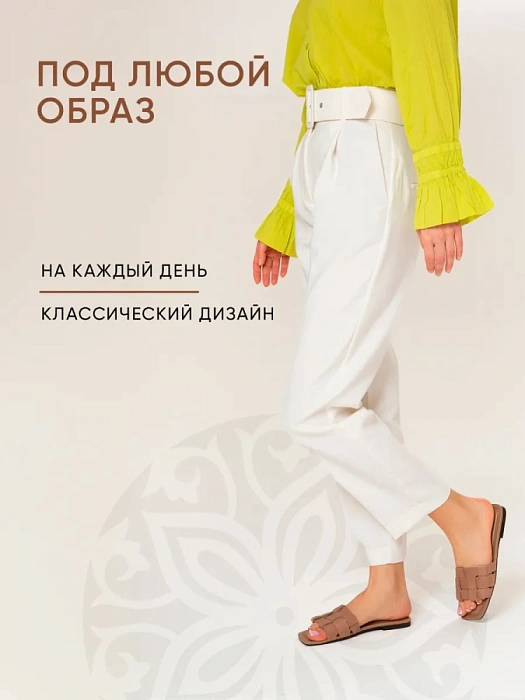 Женские шлепанцы FEDERICA RODARI коричневые, артикул 38E-HF610-A176L3