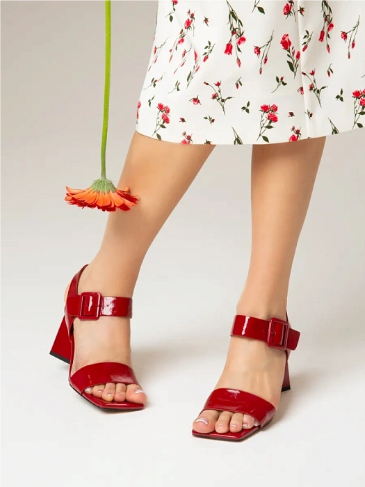 Женские босоножки  FEDERICA RODARI красные, артикул 38E-HF530-6856L1