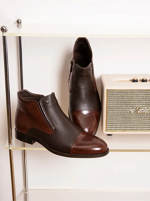 Мужские ботинки basic BRUNO RENZONI  коричневые, артикул 5332X-968B-R