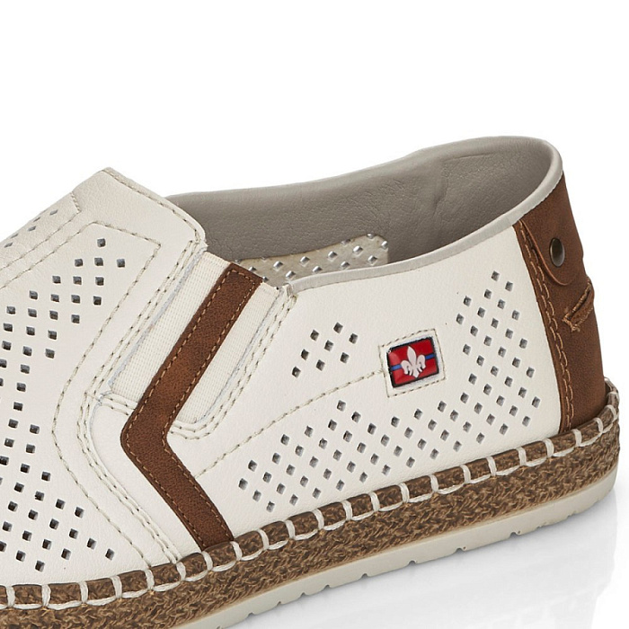 Мужские слипоны RIEKER белые, артикул B5297-80