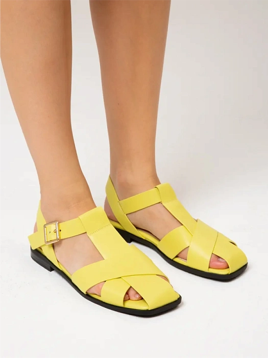 Женские сандалии FEDERICA RODARI желтые, артикул 7E-3H914-802-1_YELLOW