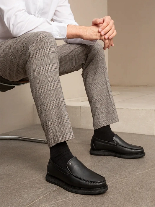 Мужские мокасины BRUNO RENZONI  черные, артикул 290A-16Z-961