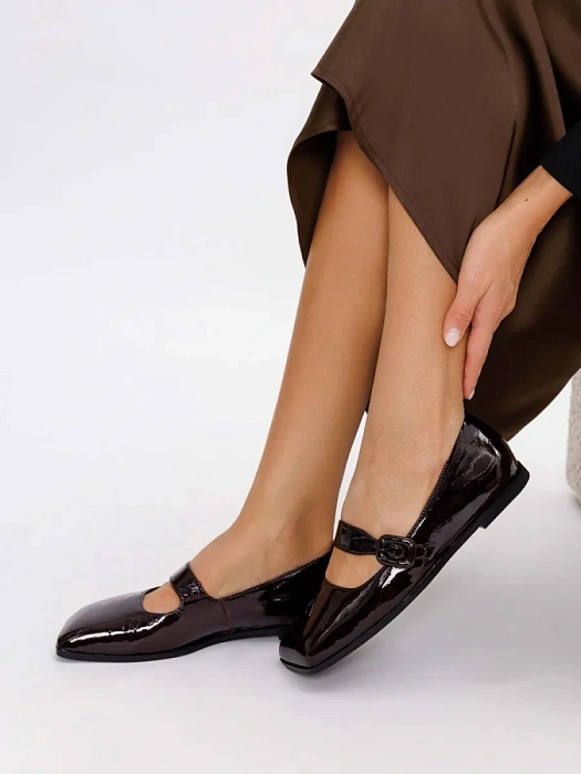 Женские мери джейн FEDERICA RODARI бордовые, артикул 17E-Z17869B-25W