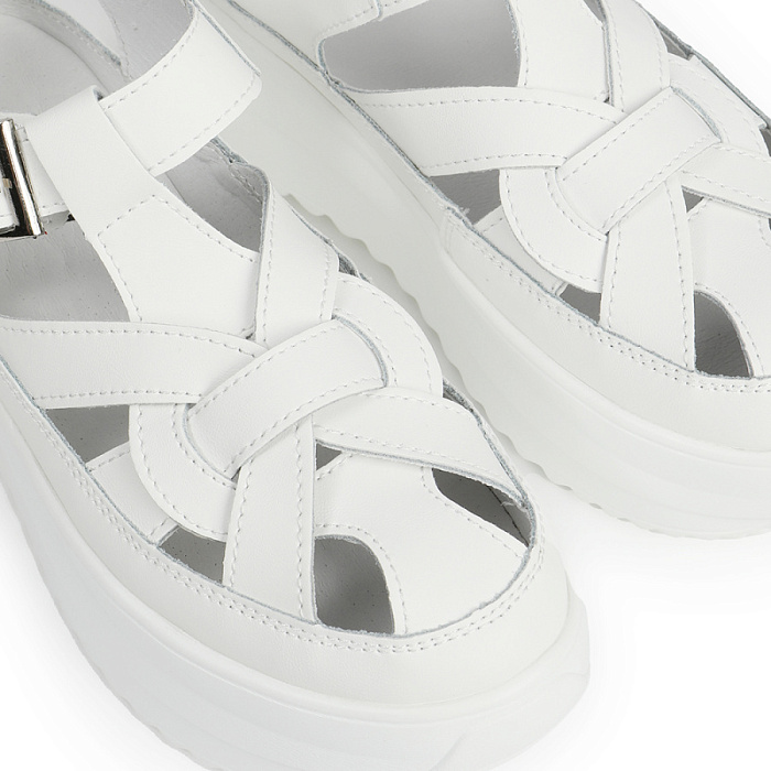 Женские сандалии eObuv белые, артикул 903053-5