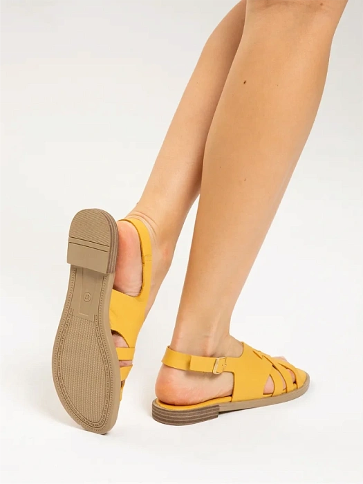 Женские сандалии eObuv желтые, артикул D25YS-2115