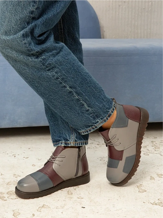 Женские ботинки eObuv серые, артикул DB-W24-WLM3-01-14