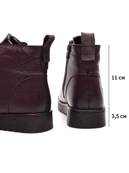 Женские ботинки eObuv бордовые, артикул CTW21-BWL3006-3(Q)