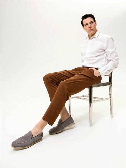 Мужские лоферы BRUNO RENZONI  серые, артикул MC082BB-4B