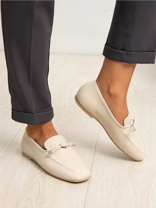 Женские лоферы FEDERICA RODARI бежевые, артикул 43E-S1683-Z37978-2