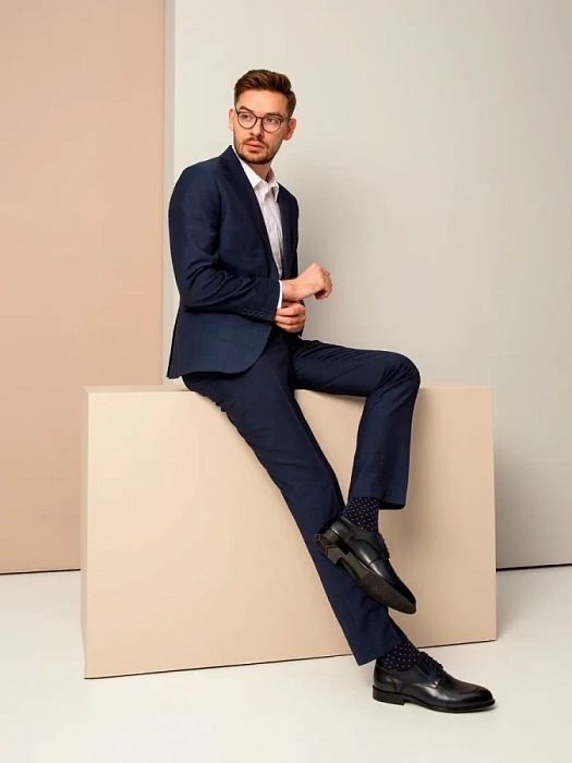 Мужские дерби BRUNO RENZONI  синие, артикул YS509A-K54C-NP