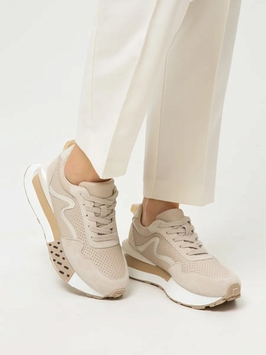 Женские кроссовки SOFIA-ALEXANDRA бежевые, артикул SA16532-WT-1