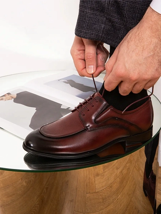 Мужские туфли BRUNO RENZONI  бордовые, артикул YS260AB-H28C-NP