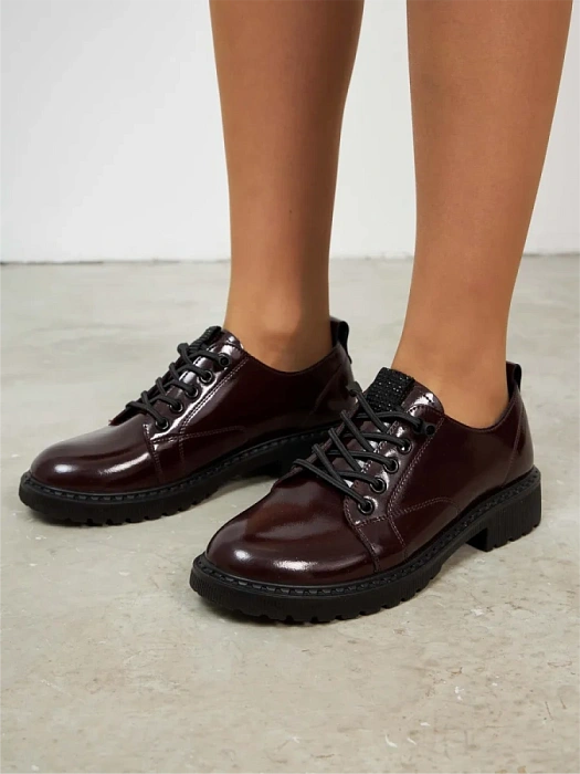 Женские туфли eObuv бордовые, артикул DY25030709B