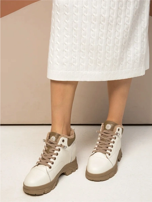 Женские ботинки basic FEDERICA RODARI белые, артикул 42E-H512-1C