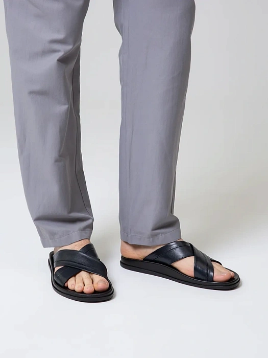 Мужские шлепанцы BRUNO RENZONI  синие, артикул TK910-14-H8