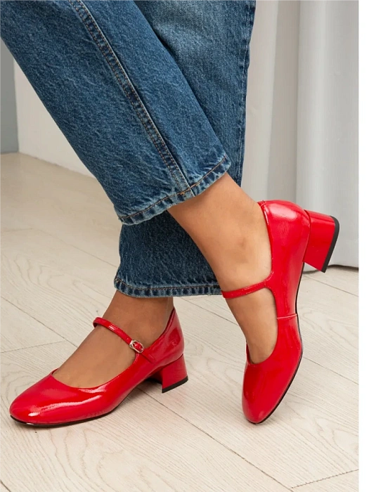 Женские мери джейн FEDERICA RODARI красные, артикул 43E-T1113-L94774-3