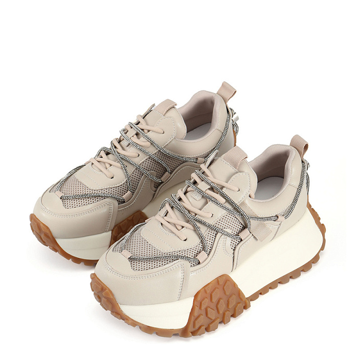 Женские кроссовки SOFIA-ALEXANDRA бежевые, артикул SA20557-WT