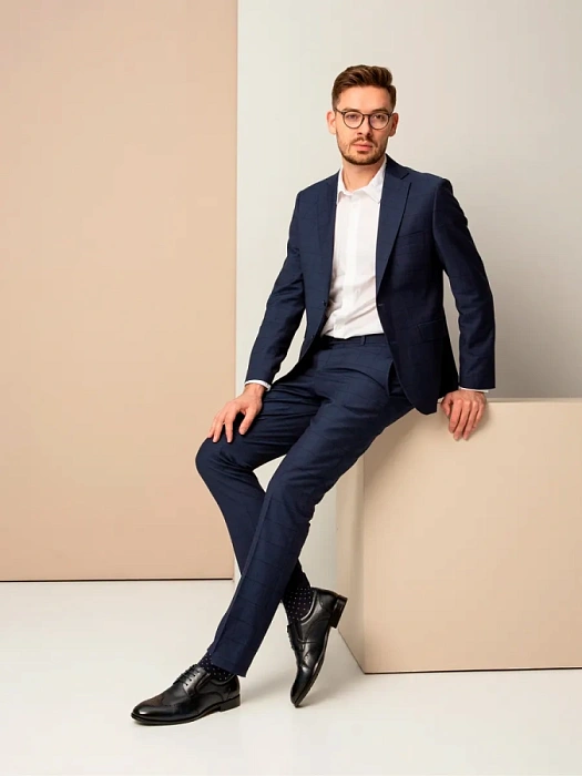 Мужские броги BRUNO RENZONI  синие, артикул YS397A-H09C-NP-1